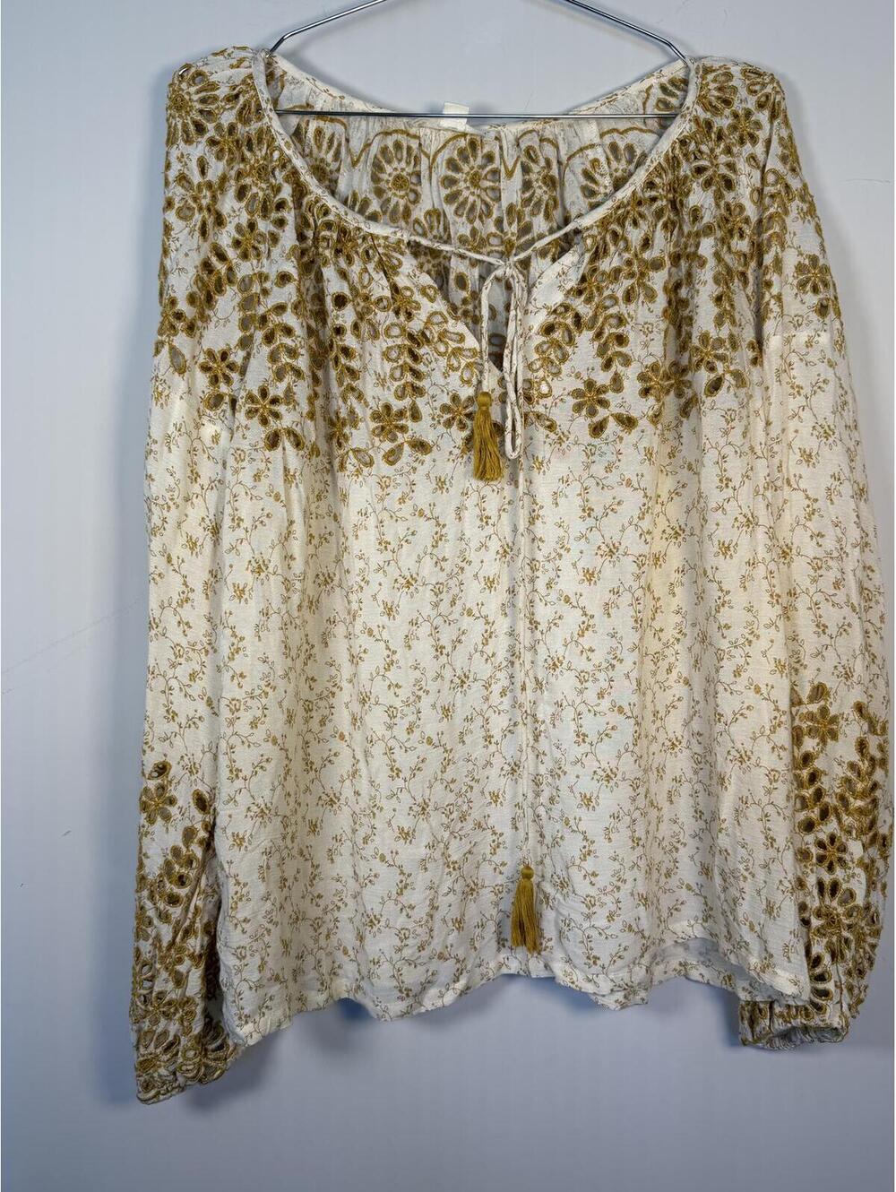 Lovestitch boho blouse with floral detailing size Medium